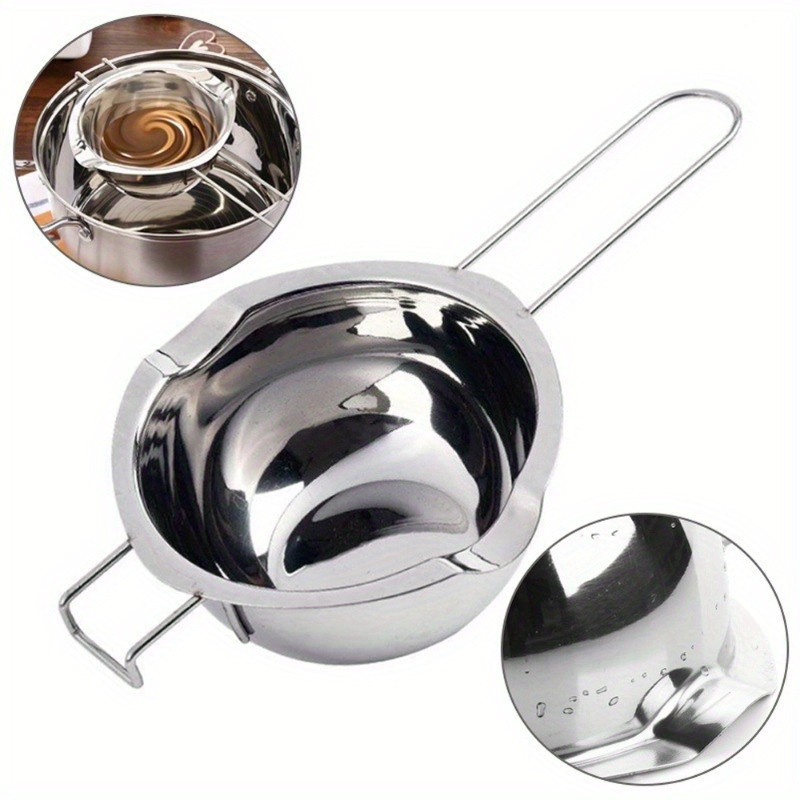1pc Stainless Steel Chocolate Melting Pot, Silver Butter Melter