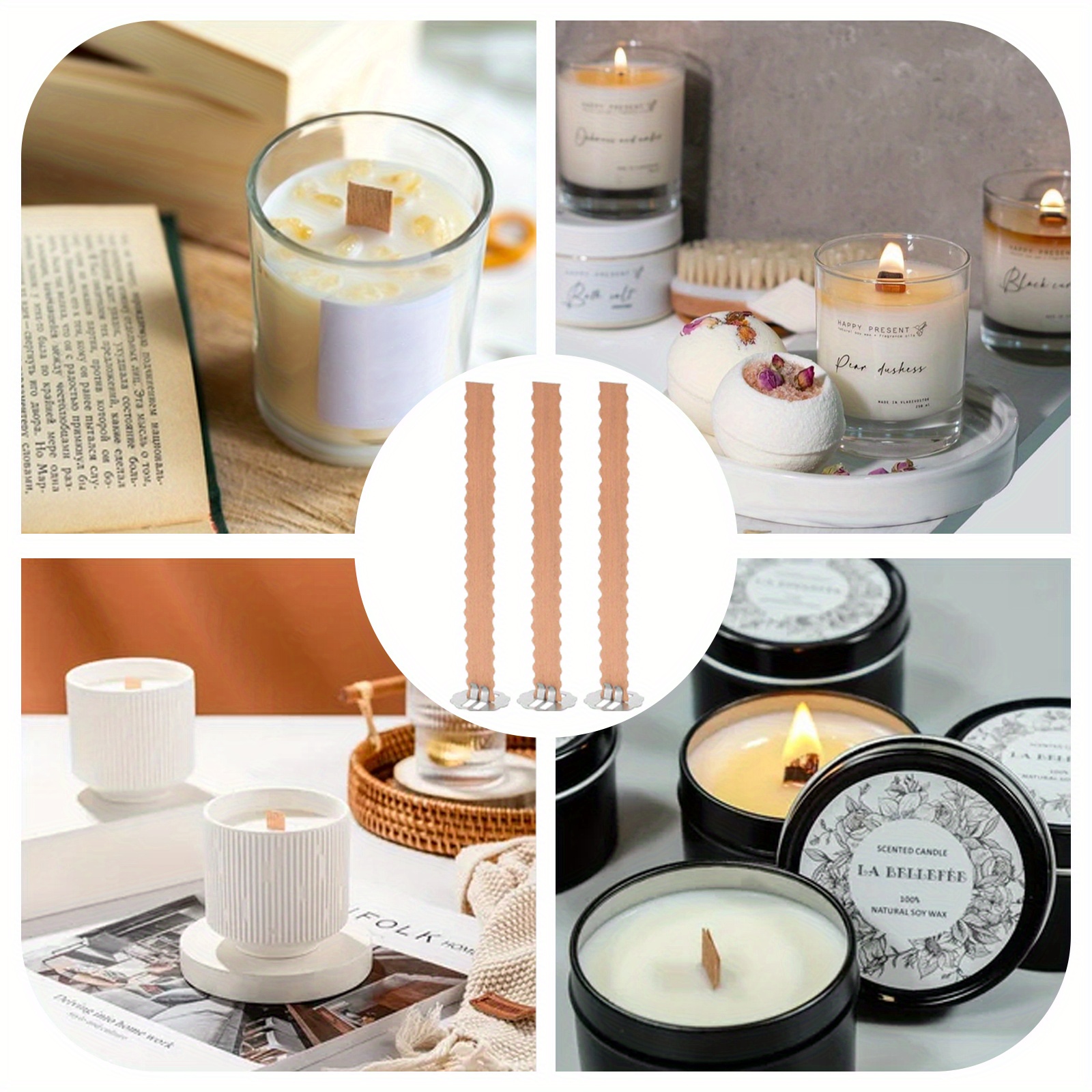 Smokeless Candle Wick Wicks For Soy Candles Eco Pretabbed - Temu