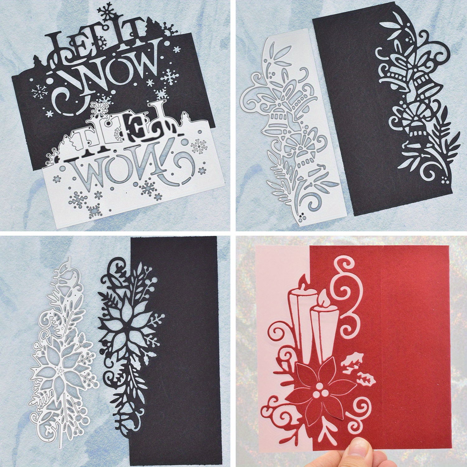 Christmas Edge Metal Cutting Dies Background Frame Dies For - Temu