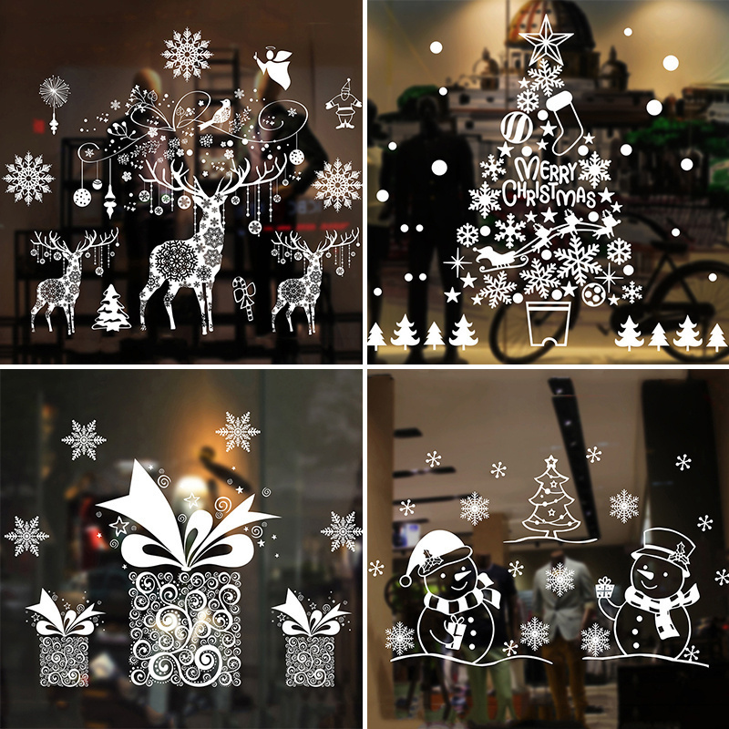 Christmas Snowflakes Window Clings Decals Decorations White Christmas  Window Stickers Winter Wonderland Decorations for Christmas Party