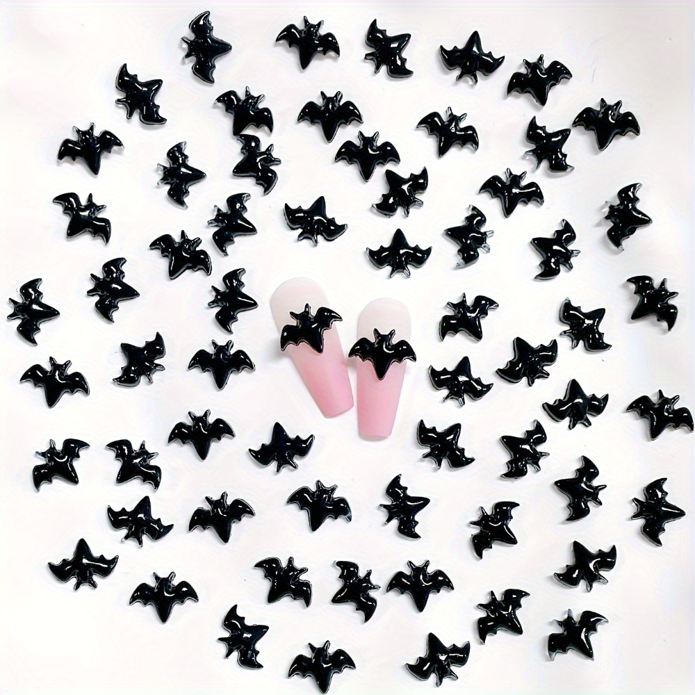 Halloween Nail Art Charms bat Shaped Flat Back Nail Art - Temu