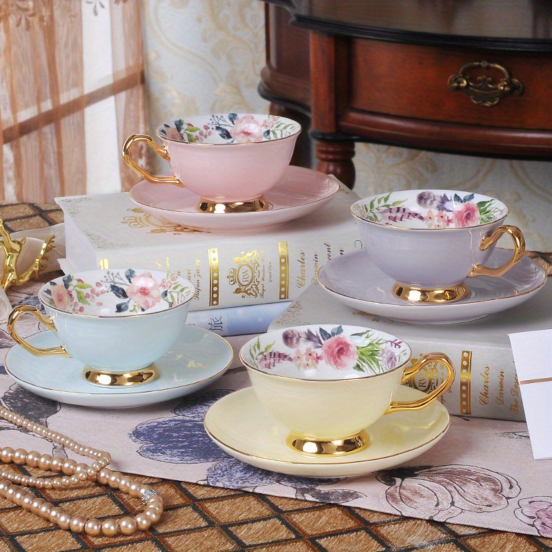 Tetera de cerámica, tetera de porcelana, juego de té británico inglés por  la tarde con porcelana de hueso, taza de café de alta calidad y platillo
