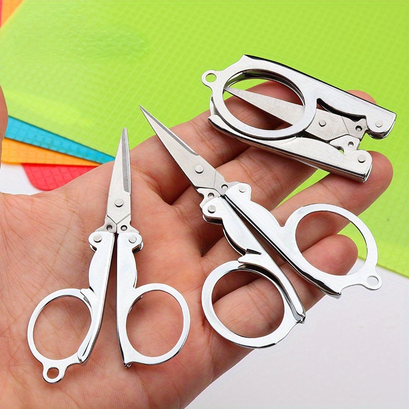2pc Folding Scissors Pocket Travel Small Cut Cutter Crafts Sharp Blade  Emergency 