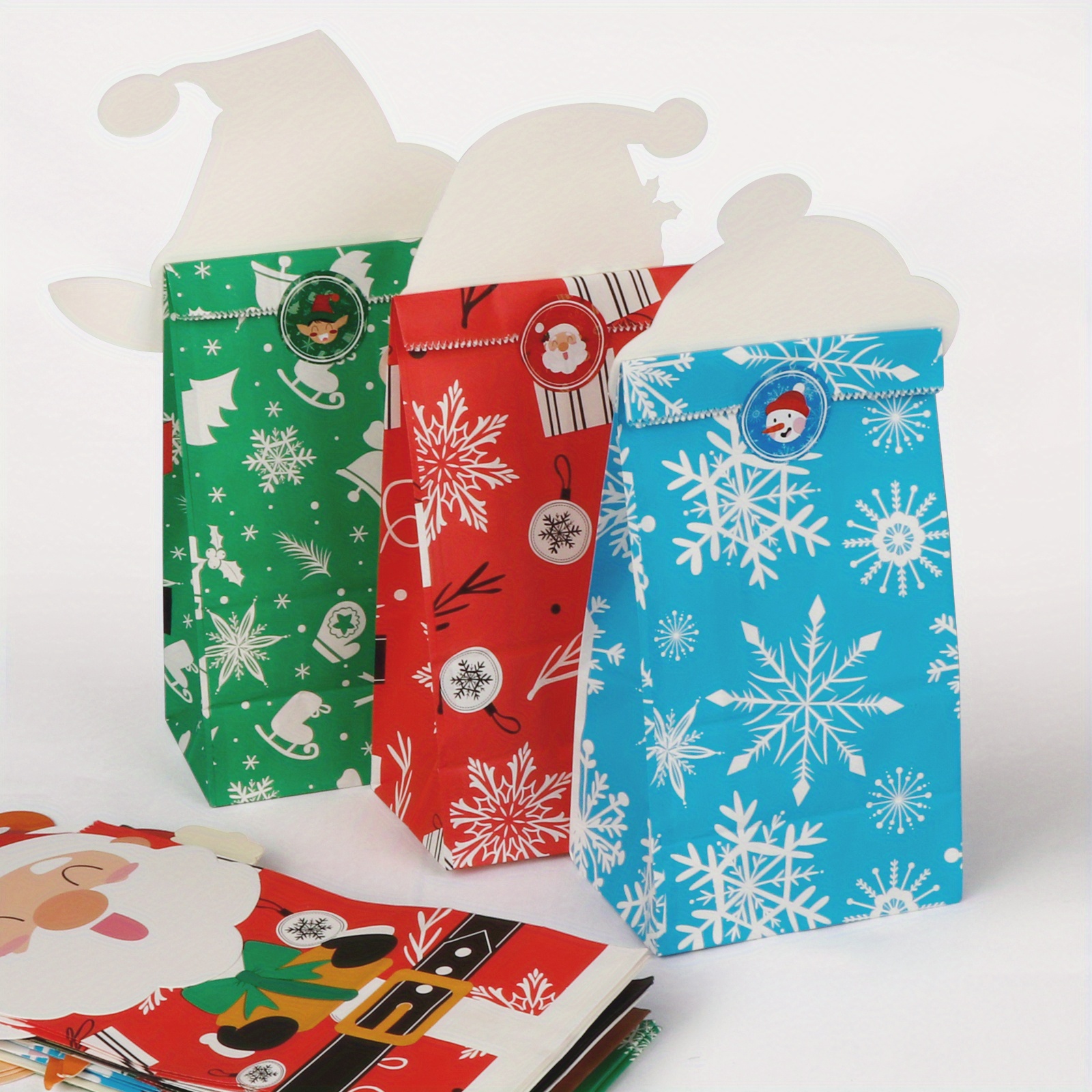 24pcs christmas goody bags die cut pattern small christmas Temu