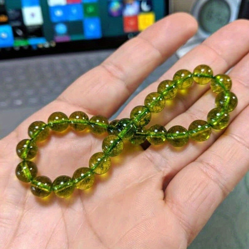 handmade natural peridot stone bracelet birthstone Temu Poland