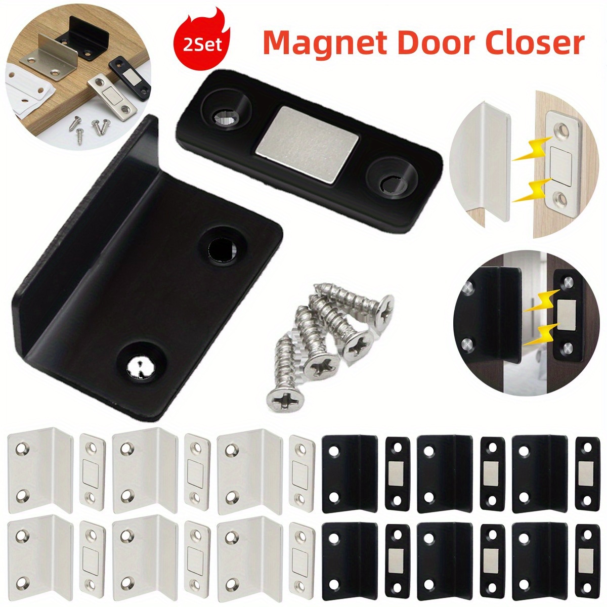 Imanes magnéticos para gabinete, cierre magnético de puerta de acero  inoxidable para cocina, baño, armario, armario, armario, puerta, cajón, 20  libras