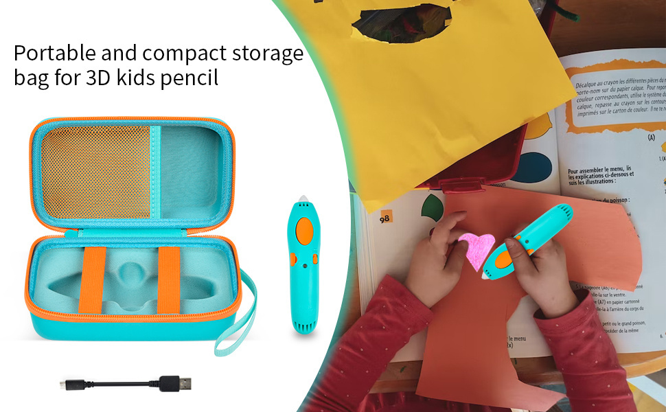 Case Compatible with 3Doodler Start+ Essentials for 3D Pen Set for Kids,  for 3D Pens Storage Organizer Carrying Holder Fit for 3D Printing Pen