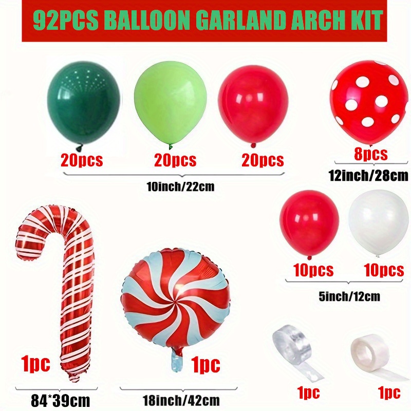 92 Pcs Christmas Balloon Garland Arch Kit