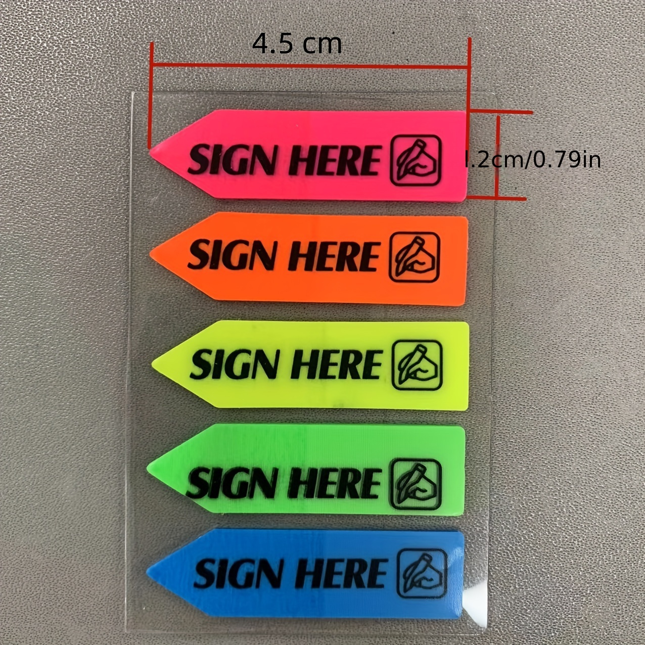 Color Transparent Signature Indication Stickers Prompt Label