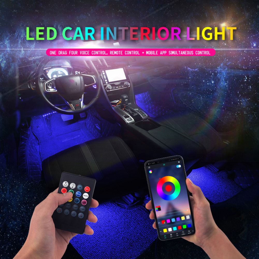 Luz Interior Coche, RGB Tiras LED con App y Controlador