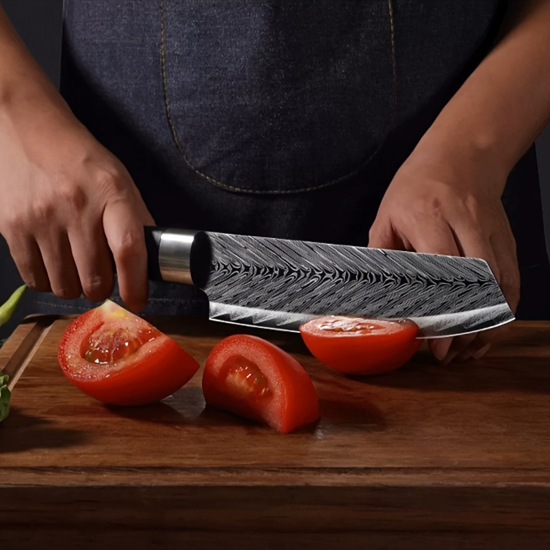 Kitchen Knife Damascus Pattern Chef Knife Small Fruit Knife - Temu