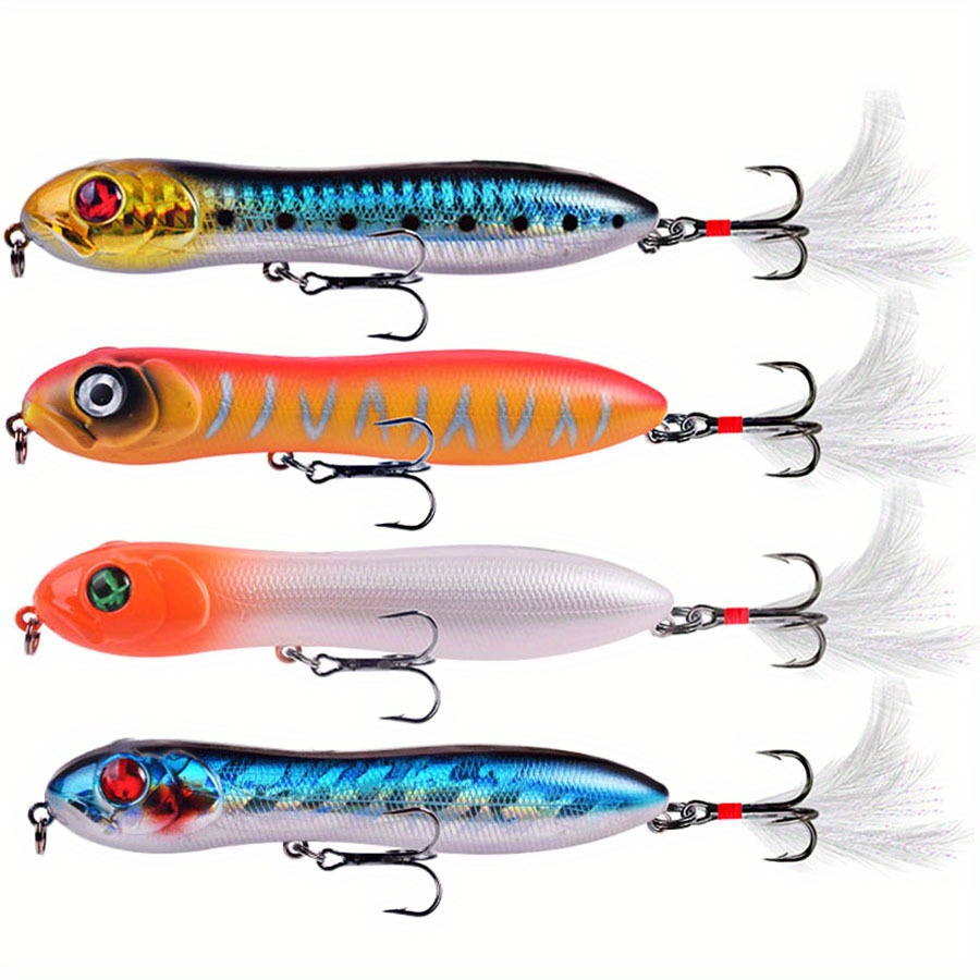 Topwater Fishing Tackle Snake Head Swimbait Two Treble Hooks - Temu