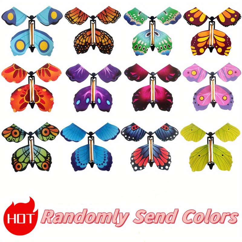 20pcs Tarjetas Mariposas Voladoras Juguete Mariposas Banda - Temu Chile