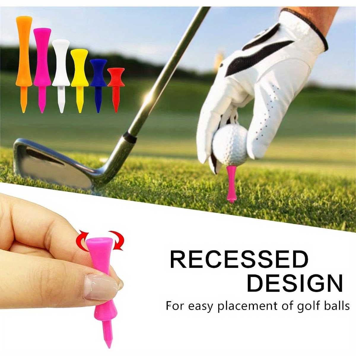 10pcs Golf Ball Tee Portable Frictionless Human-shaped Golf Ball Holder  Plastic