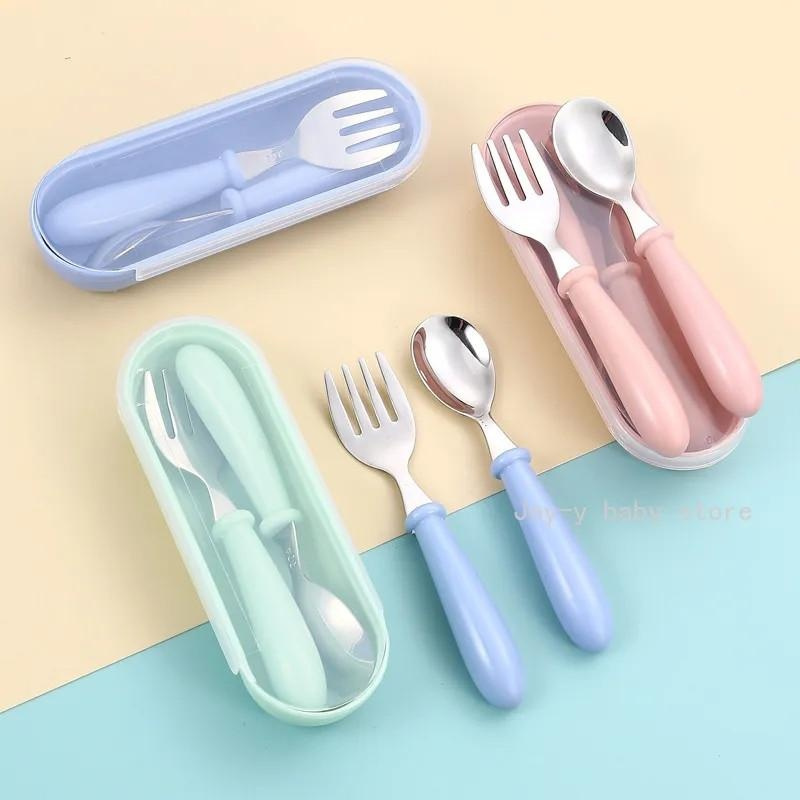 Spoon Forks Box Cutlery Portable Baby Feeding Utensils Baby Spoons Baby  Tableware Set For Restaurants - Temu