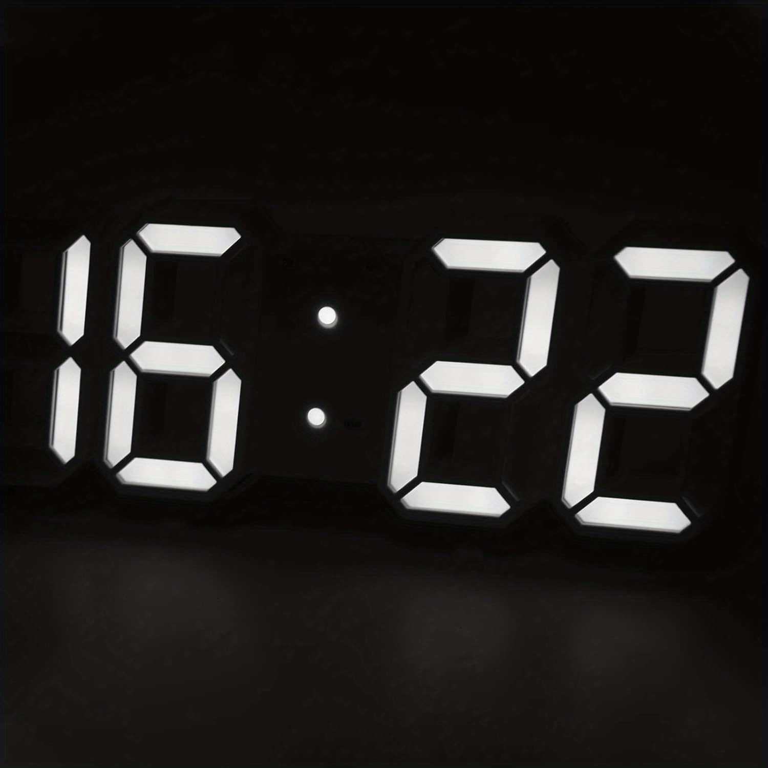 contemporary 3d led wall clock with a large display designed for   this digital alarm clock features three alarm settings automatic brightness adjustment and shows time date and temperature making it   your kitchen bedroom or office details 8