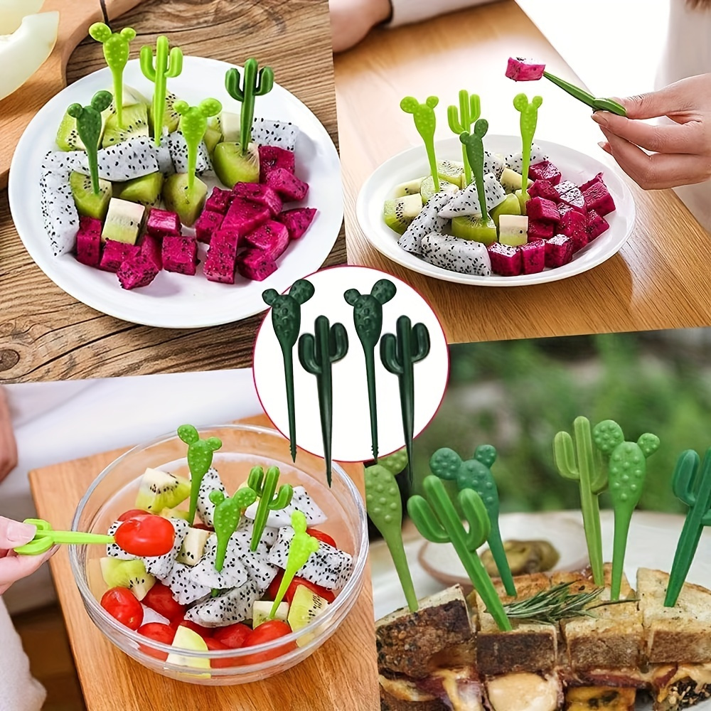 8PCS Cartoon Fruit Fork Creative Cute Mini Household Stainless Steel Fruit  Forks For Children Dessert Bento Accessories Party