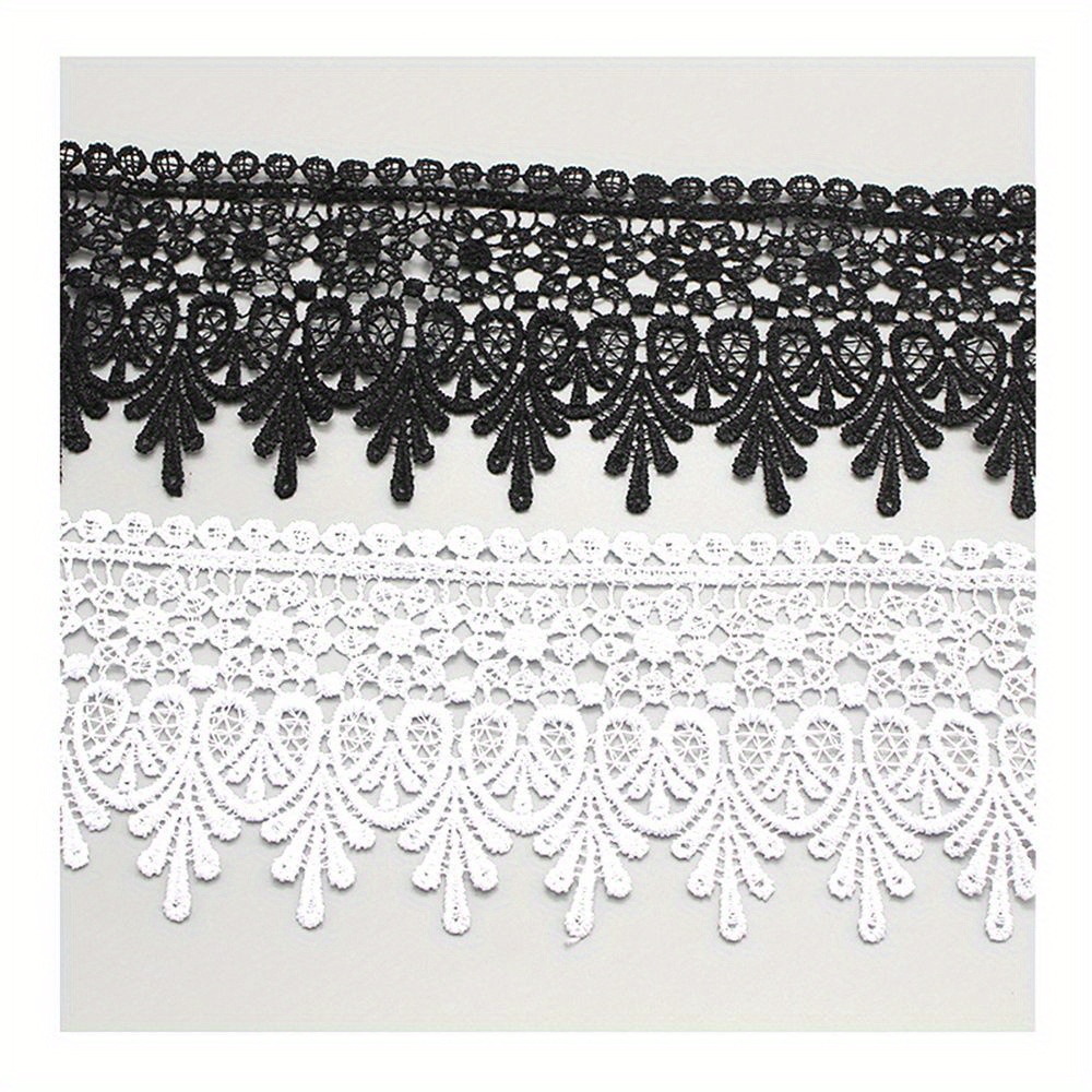 1 Yard High Quality Beautiful Black Lace Ribbon Tape 90MM Lace Trim DIY  Embroidered For Sewing