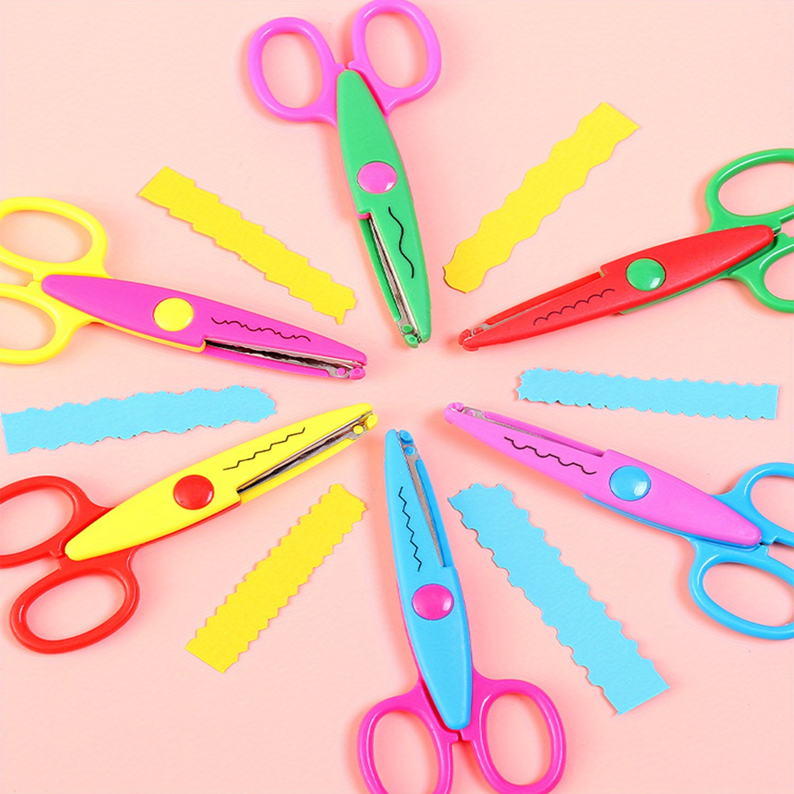 2pcs Color Random Craft Scissors Decorative Edge Abs Resin, Safety Wavy Zigzag  Scissors - Office & School Supplies - Temu