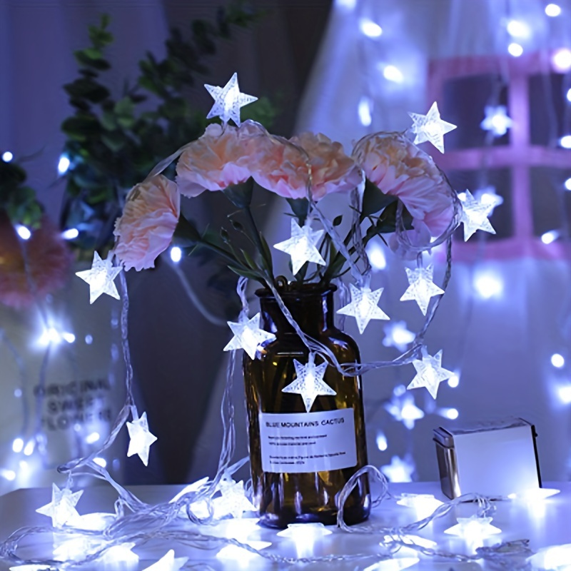 Christmas Tree String Lights, Bling Star Crystal Diamond Shape 10ft 30 LEDs,  USB Powered for Bedroom Dorm Dinner Wreathe Propose Wedding Party Date Valentine  Day Decorations 