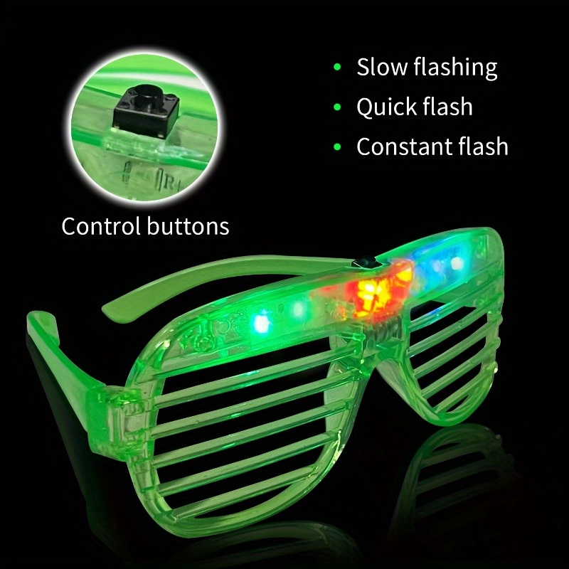 6/12pcs, LED Glasses Party Supplies, Light Up Glasses, Shutter Shades Glow  Sticks Glasses, Led Party Sunglasses, Kids Adult Glow In Dark Party Favors