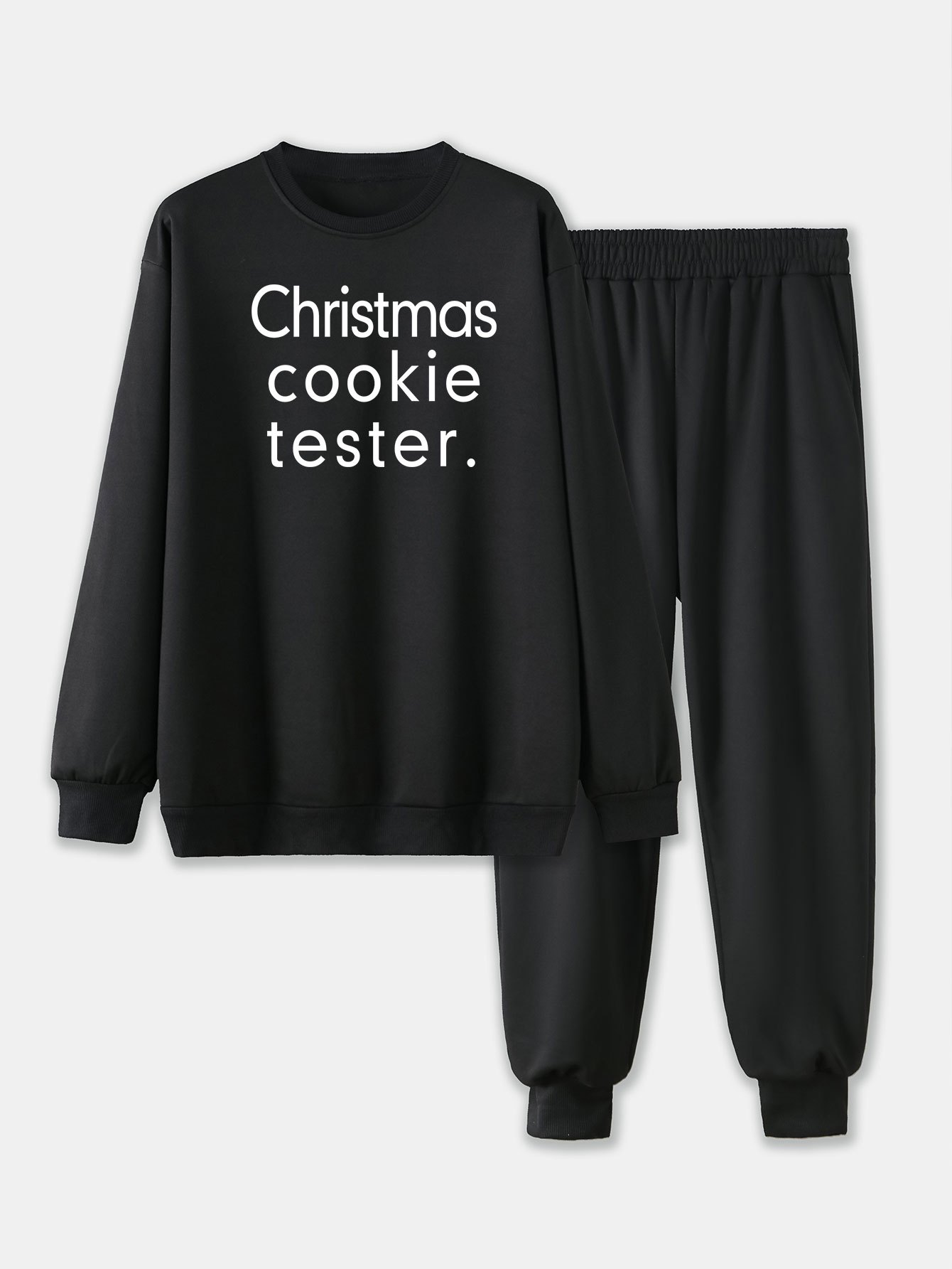 Plus Size Men's christmas Cookie Tester Print Sweatshirt - Temu