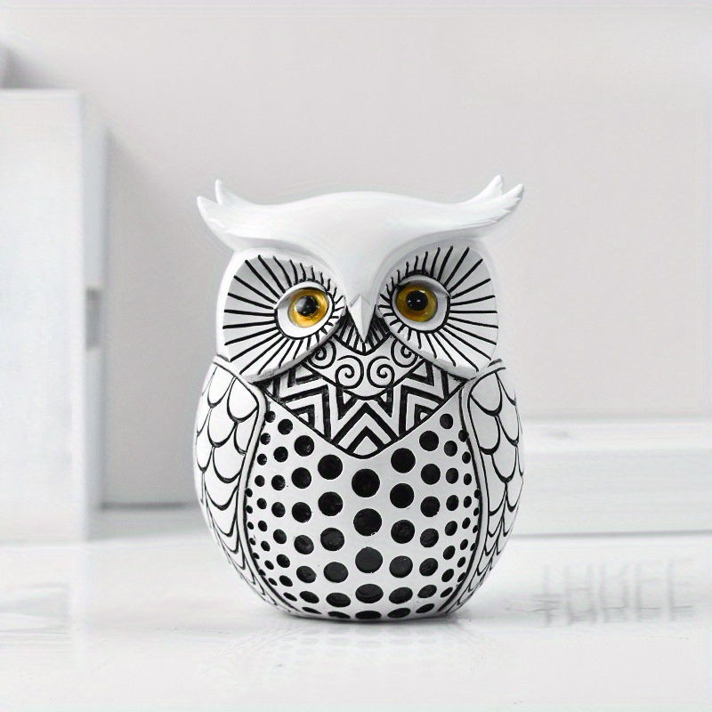 Owl Animal Sculpture Modern Simple Resin Statue Ornament Art - Temu