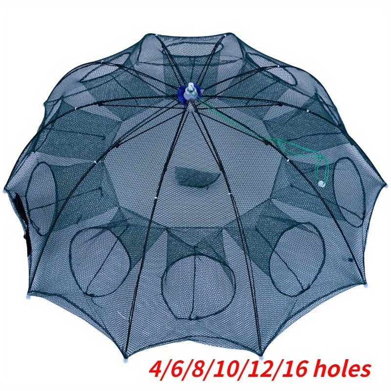 6/8 Hole Collapsible Fishing Net Portable Foldable Trap For - Temu
