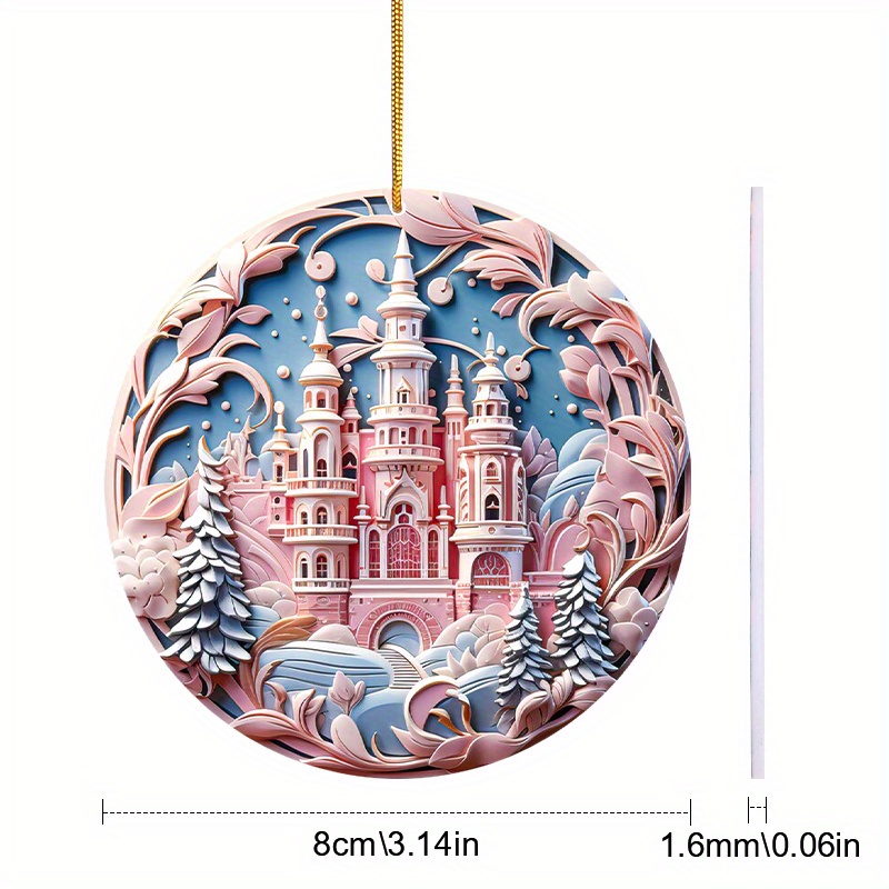 1pc Acryl 2d 8cm/3 15 In Weihnachten Romantische Rosa - Temu Germany
