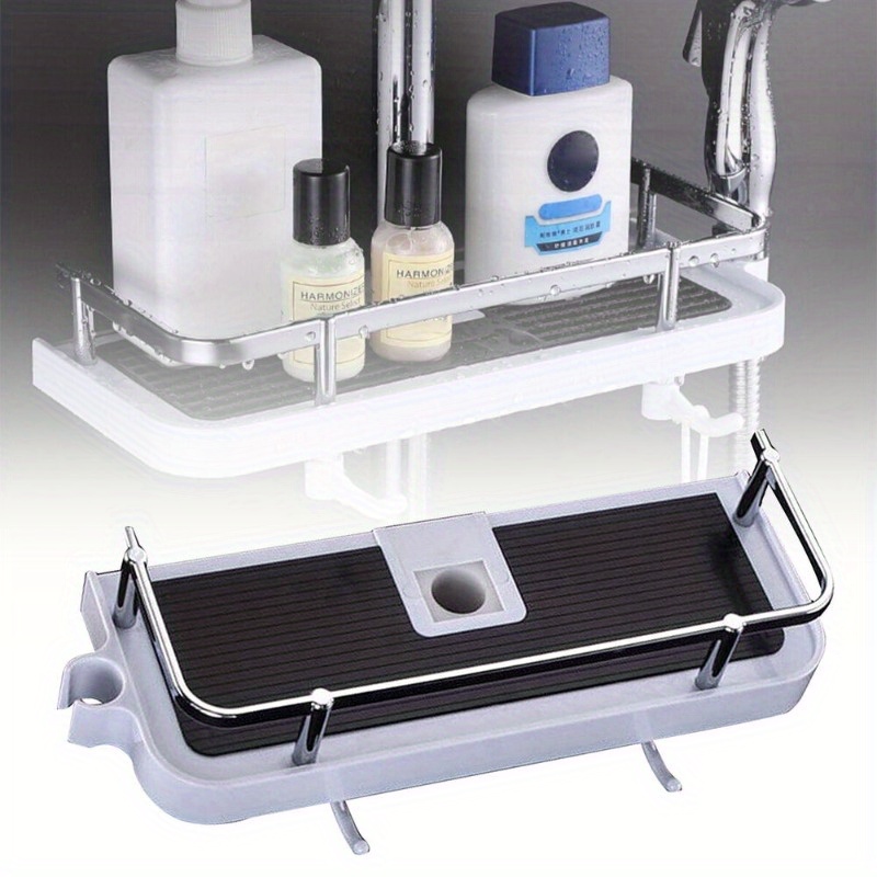 Bathroom Shelf Hanging Pole Caddy Tidy Tray Shower Organizer Holder Storage  Rack