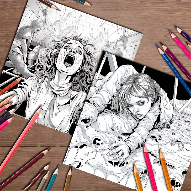 LIVRE DE COLORIAGE ADULTE - 20 PAGES - 40 DESSINS