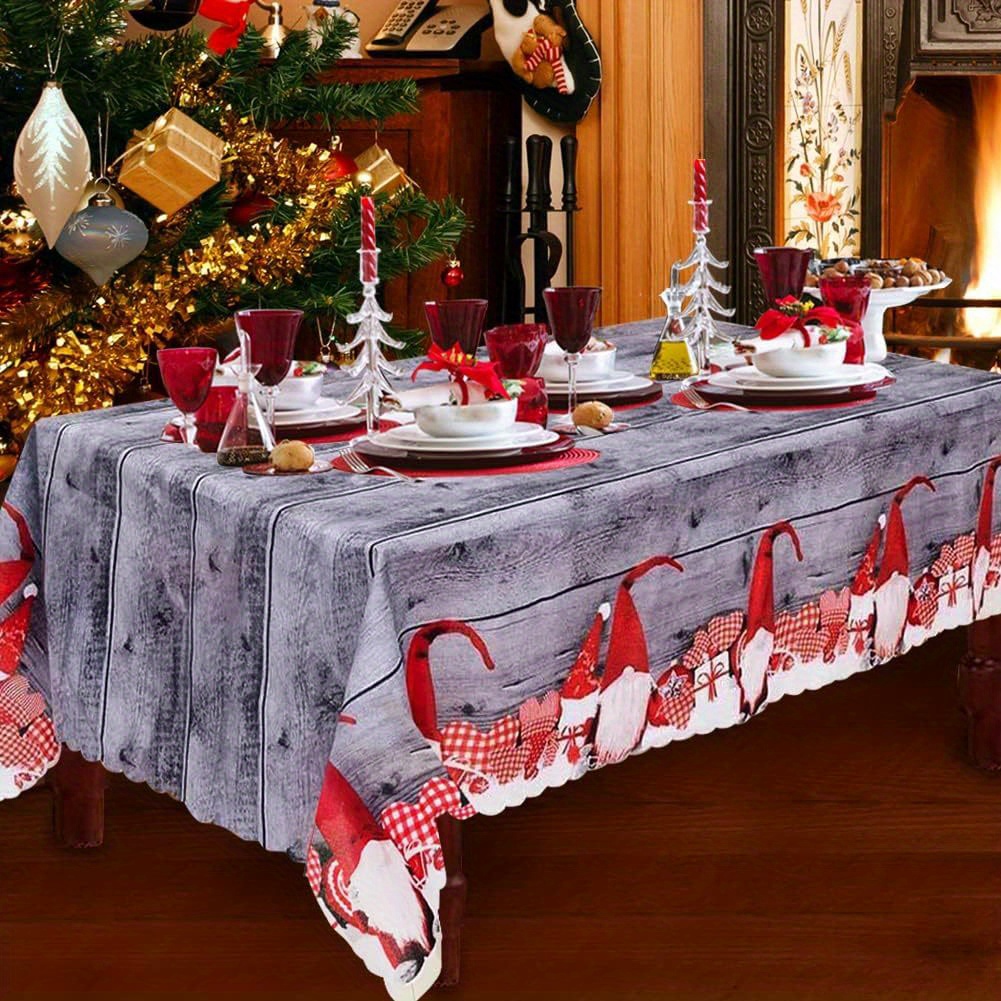 Chemin de table de Noël Père Noël, nappe à motif de bonhomme de neige,  décor de table à manger de Noël, décoration du jour de Noël, nouvel an 2024  - AliExpress