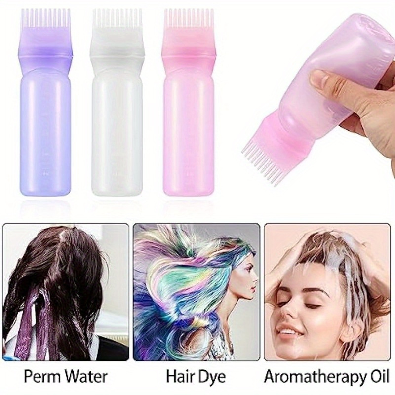 3pcs Root Comb Applicator Bottle, 6oz Hair Color Applicator Bottles With  Comb And Graduated Scale Hair Dye Bottle For Hair Oil Salon Care