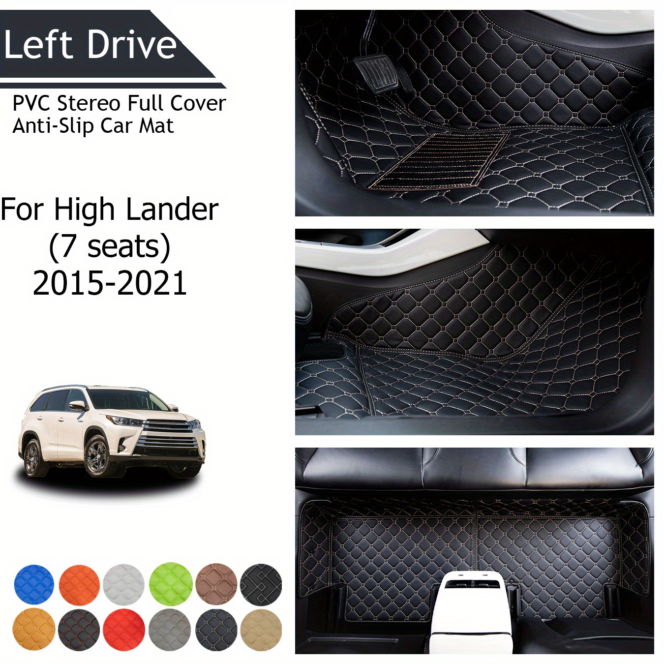 

Tegart [lhd]for Toyota For High Lander (7 Seats) 2015-2021 3 Layer Pvc Stereo Full Cover Anti-slip Car Mat