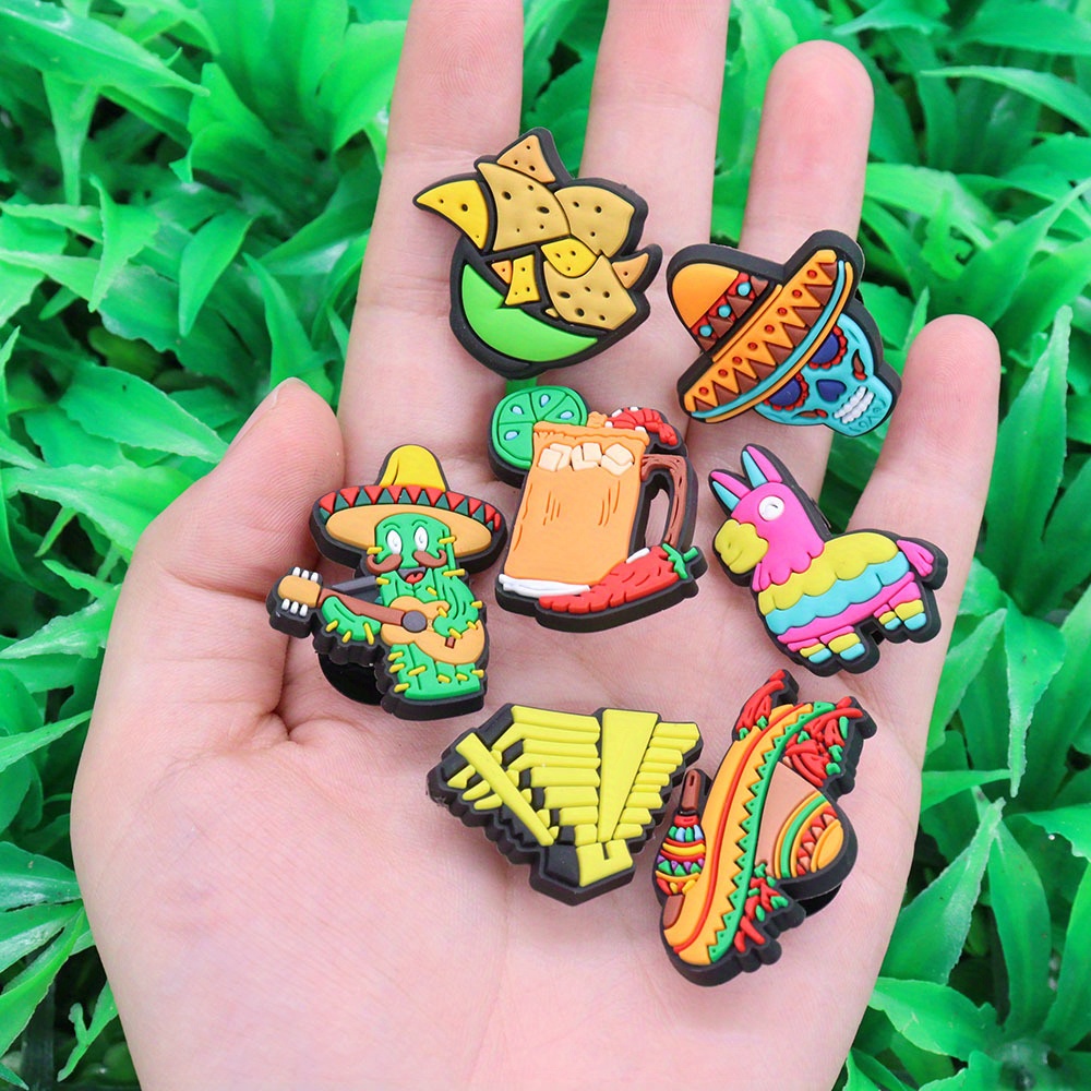 19Pcs Mexico Cactus Wine Chili Lemon Tacos Hat Horse PVC Shoe Charms - DIY  Shoes Accessories