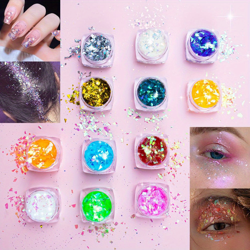 Art Craft Glitter, 3mm Star Shaped Holographic Chunky Flakes Sequins for  Slime, Nail Art,Tumblers, Resin Craft, Festival Party - 0.35oz (10g) (Laser