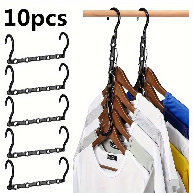 1pc11 holes Plastic Hangers, Foldable Heavy Duty Clothes Hanger, Household  Space Saving Organizer For Bedroom, Closet, Wardrobe, Home, Dorm, Back To  School Essential