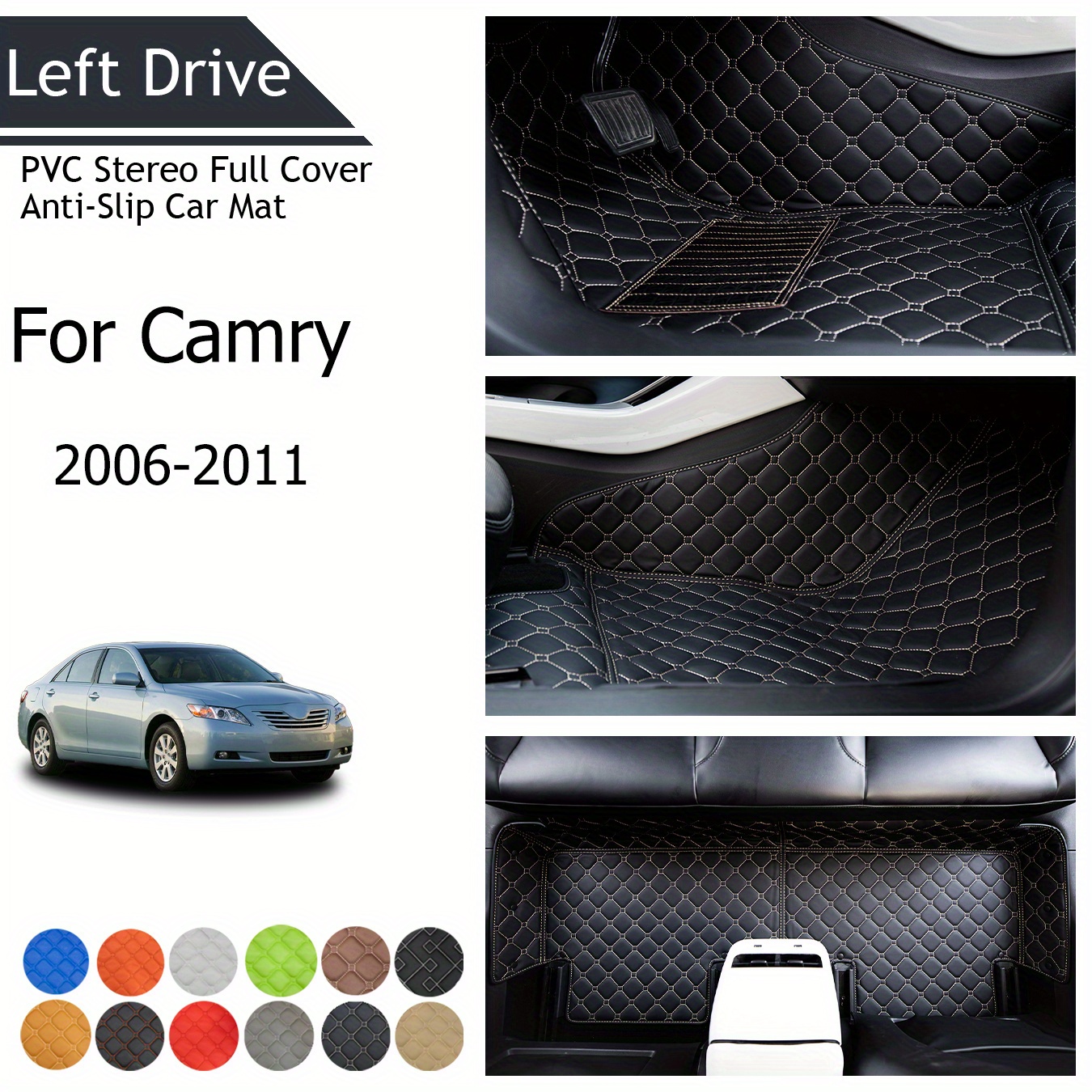 

Tegart [lhd]for Toyota For Camry 2006-2011 3 Layer Pvc Stereo Full Cover Anti-slip Car Mat