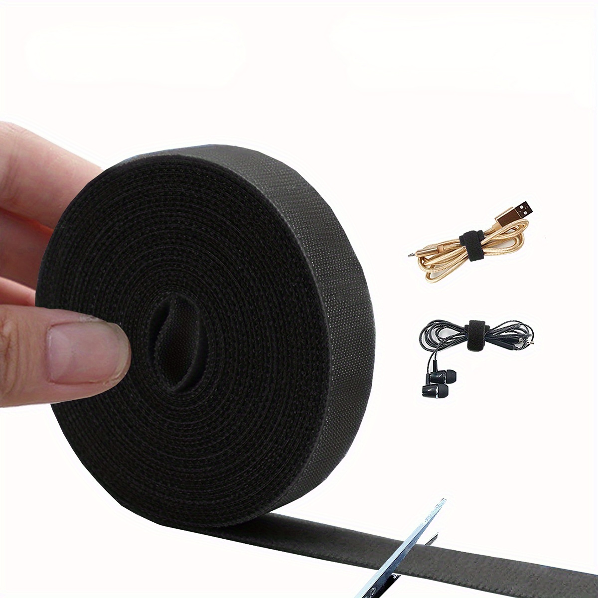Xinqinghao Wire organizar Organizer Strips Black Cable Reusable Rope cables  Tools & Home Improvement Black 
