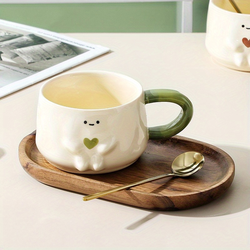 Small Cute Mug Water Cups Coffee Mugs Green Brown Cups Set - Temu