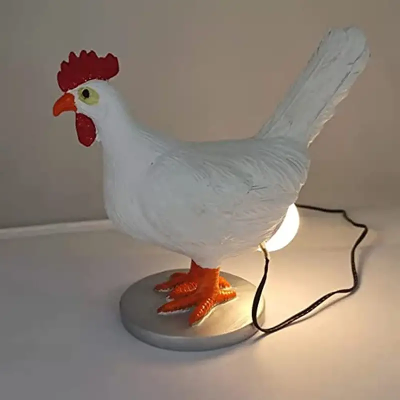chicken egg lamp lifelike resin chicken egg lamp light light up easter eggs lamp 3d led night lights the chicken lays a glowing egg with usb light white one size details 0