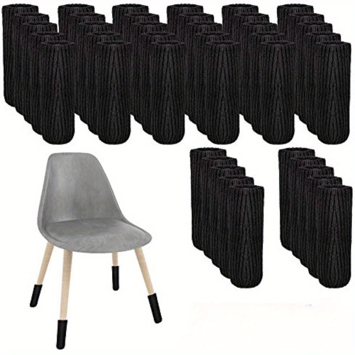 16 24 40pcs chair leg socks chair leg protectors for hardwood floors high elastic knitted chair leg floor protectors for avoid scratches furniture leg covers details 0