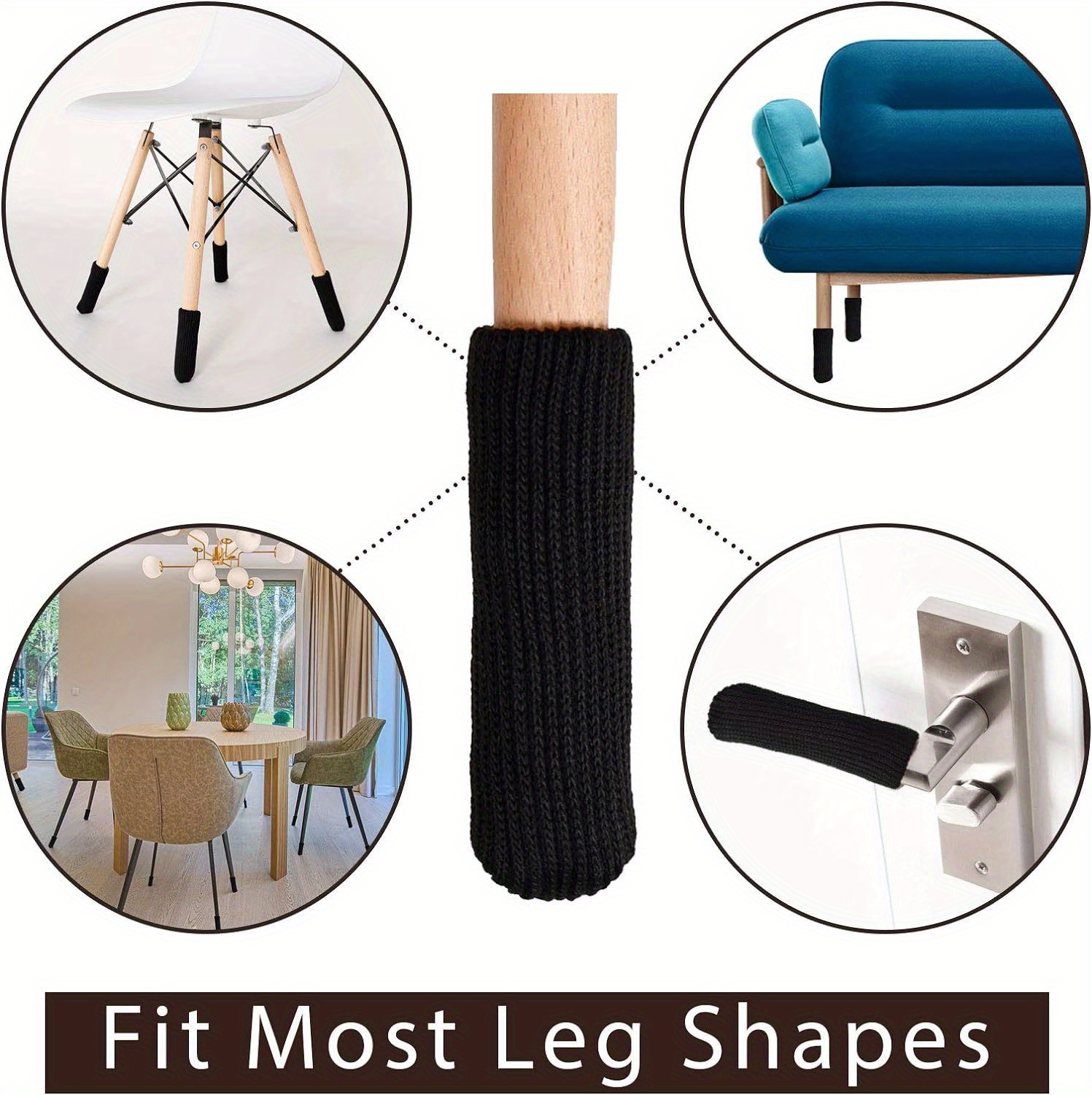 16 24 40pcs chair leg socks chair leg protectors for hardwood floors high elastic knitted chair leg floor protectors for avoid scratches furniture leg covers details 3