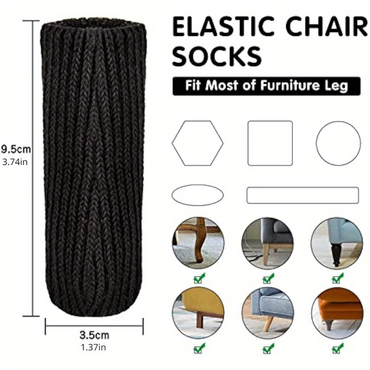 16 24 40pcs chair leg socks chair leg protectors for hardwood floors high elastic knitted chair leg floor protectors for avoid scratches furniture leg covers details 5