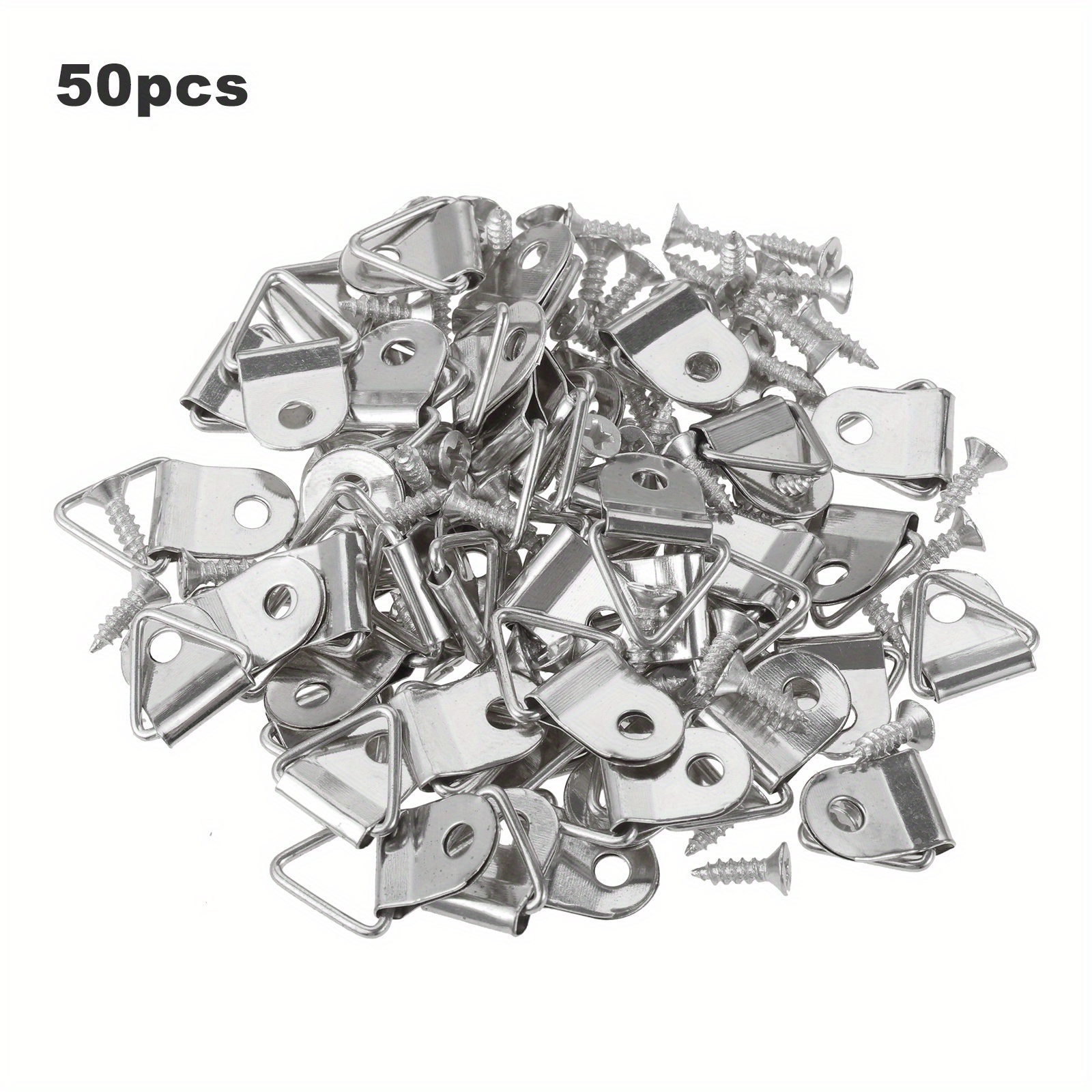 50 Pcs Small Triangle Ring Picture Hangers Metal Photo Picture