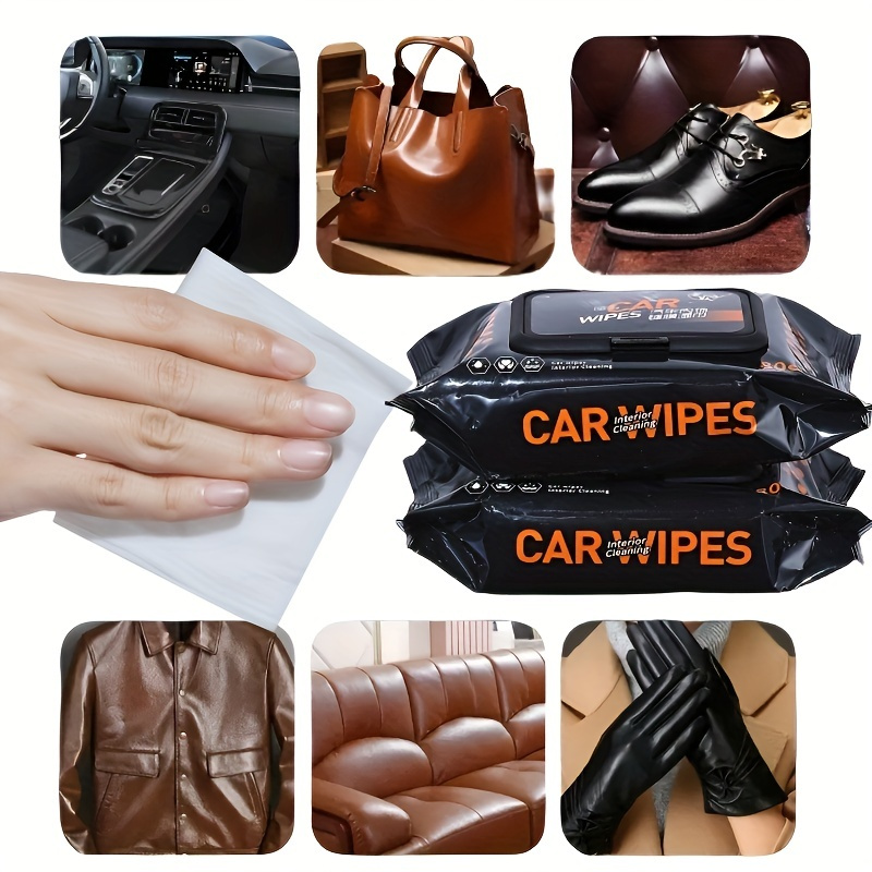 1 Car Leather Cleaning Wipes Stain Removal Cleaning Wipes Waterless Seat  Upholstery Cleaning Wipes - Temu