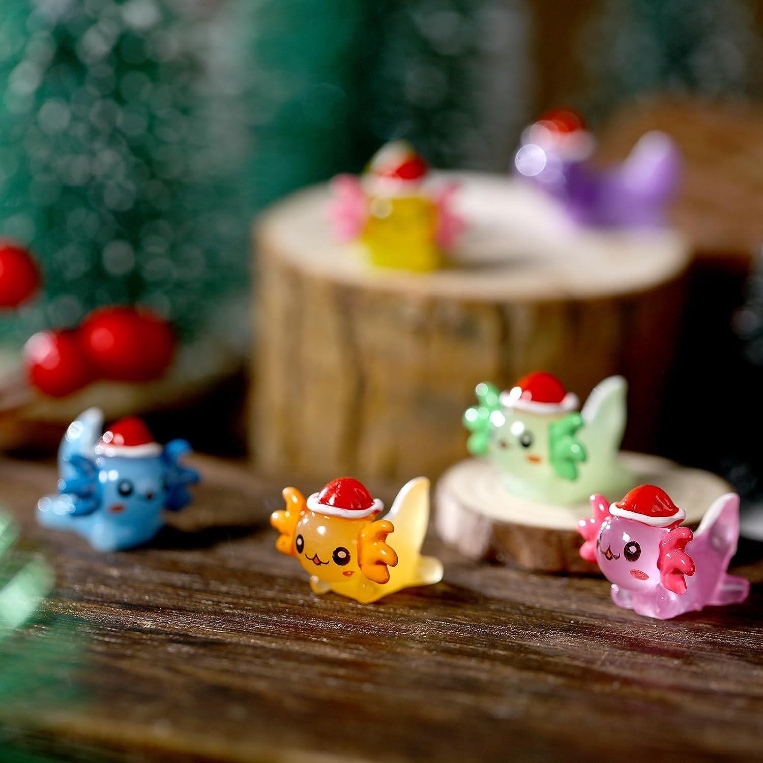 NewGtuizi Mini Axolotl Resin Charms 24Pcs Mini Axolotl Resin Figurine Toy  Miniature Axolotl Ornament Tiny Animal Figures for DIY Garden Dollhouse