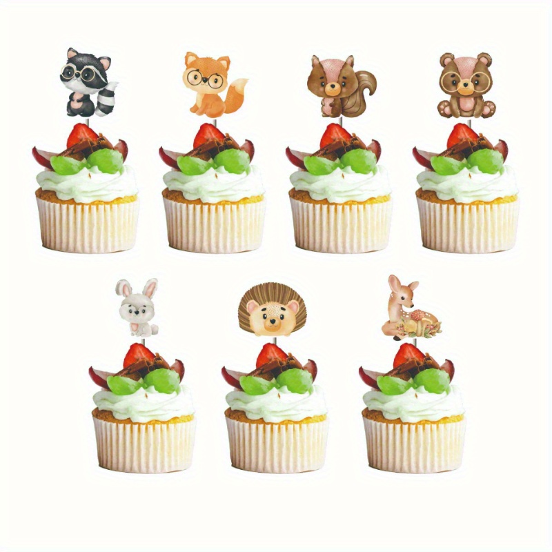 1 Set, Decorazioni A Tema Foglia Verde Natura Zoo, Striscioni Di Compleanno  Con Animali Dei Cartoni Animati, Toppers Per Cupcake, Decorazioni Per Torte,  Set Da Appendere A Spirale, Decorazioni Per Feste Per