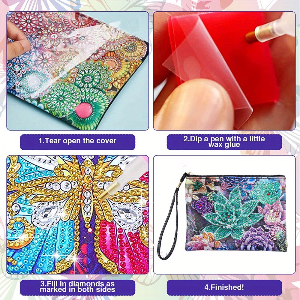 Diamond Dot Painting Kits for Adults Diamond Pictures for Adults Kits For  Adult Body Handbag With Chain 5D DIY Rhinestone Arts Craft Makeup Shoulder