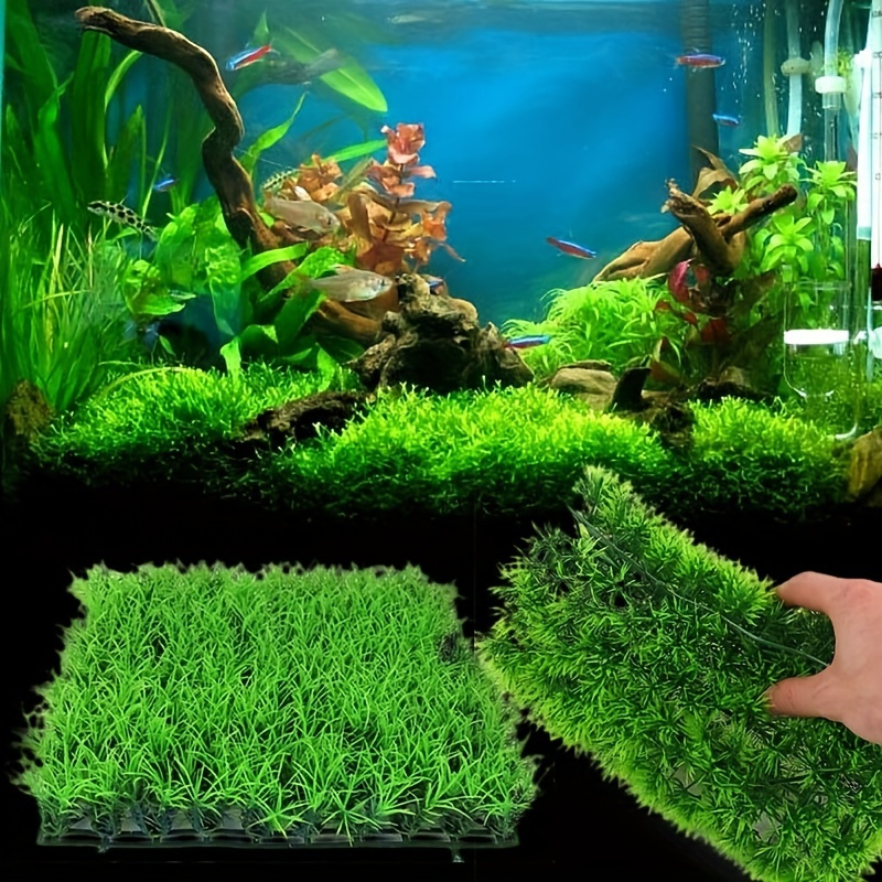 Artificial Grass Aquarium Water Lawn Ornament Aquatic - Temu